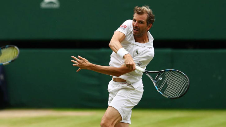 Julien Benneteau in action.